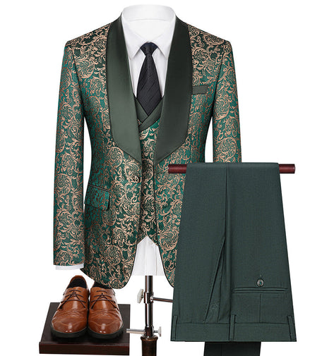 Gold Damask Green Suit