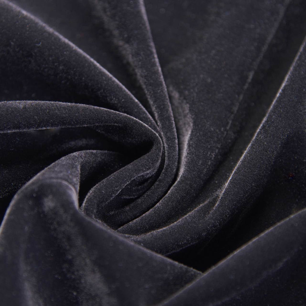 Black velvet tuxedo fabric texture close up - Nevo Suits