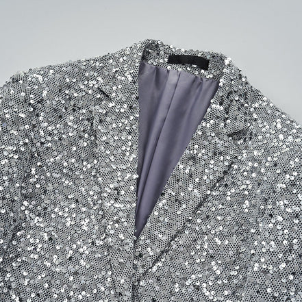 Polka Dot silver suit details