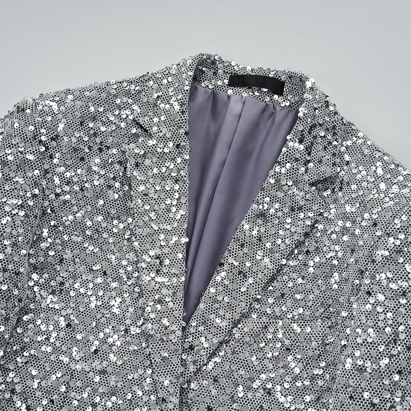 Polka Dot silver suit details