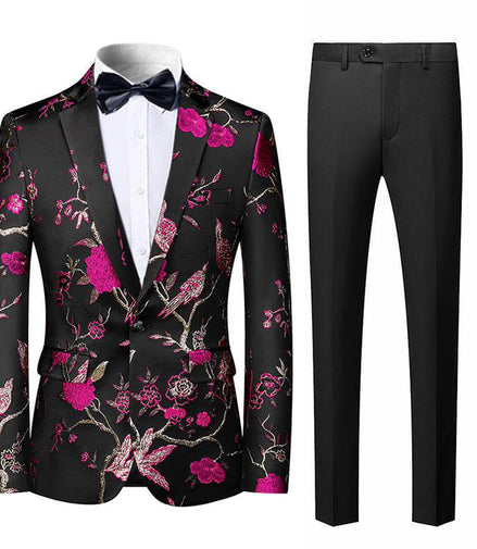 Magenta Embroidery Suit