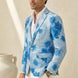 Azure Mediterranean Muse - Blue Floral Resort Blazer