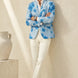Azure Mediterranean Muse - Blue Floral Resort Blazer