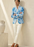 Azure Mediterranean Muse - Blue Floral Resort Blazer