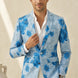 Azure Mediterranean Muse - Blue Floral Resort Blazer
