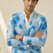Azure Mediterranean Muse - Blue Floral Resort Blazer