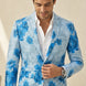 Azure Mediterranean Muse - Blue Floral Resort Blazer