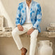 Azure Mediterranean Muse - Blue Floral Resort Blazer
