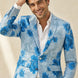 Azure Mediterranean Muse - Blue Floral Resort Blazer