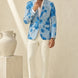 Azure Mediterranean Muse - Blue Floral Resort Blazer