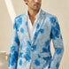 Azure Mediterranean Muse - Blue Floral Resort Blazer