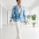 Azure Mediterranean Muse - Blue Floral Resort Blazer