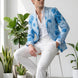Azure Mediterranean Muse - Blue Floral Resort Blazer