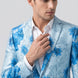 Azure Mediterranean Muse - Blue Floral Resort Blazer