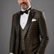 Sable Pantheon - Black Gold Geometric Peak Lapel 3-Piece Tuxedo