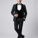 Obsidian Masterpiece - Black Jacquard Velvet Peak Lapel 3-Piece Tuxedo - Nevo Suit™