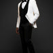 The Diamond Royale - White Jacquard & Velvet Contrast Tuxedo Set