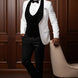 The Diamond Royale - White Jacquard & Velvet Contrast Tuxedo Set