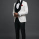 Glacier Masterpiece - White Jacquard Velvet 3-Piece Tuxedo