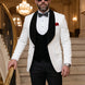 Glacier Masterpiece - White Jacquard Velvet 3-Piece Tuxedo