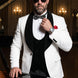 Glacier Masterpiece - White Jacquard Velvet 3-Piece Tuxedo