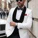 Glacier Masterpiece - White Jacquard Velvet 3-Piece Tuxedo