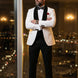 Glacier Masterpiece - White Jacquard Velvet 3-Piece Tuxedo