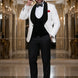 Glacier Masterpiece - White Jacquard Velvet 3-Piece Tuxedo