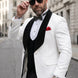 Glacier Masterpiece - White Jacquard Velvet 3-Piece Tuxedo