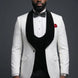 Glacier Masterpiece - White Jacquard Velvet 3-Piece Tuxedo