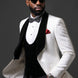 Glacier Masterpiece - White Jacquard Velvet 3-Piece Tuxedo