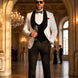 Glacier Masterpiece - White Jacquard Velvet 3-Piece Tuxedo