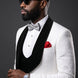 Glacier Masterpiece - White Jacquard Velvet 3-Piece Tuxedo
