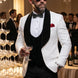 Glacier Masterpiece - White Jacquard Velvet 3-Piece Tuxedo