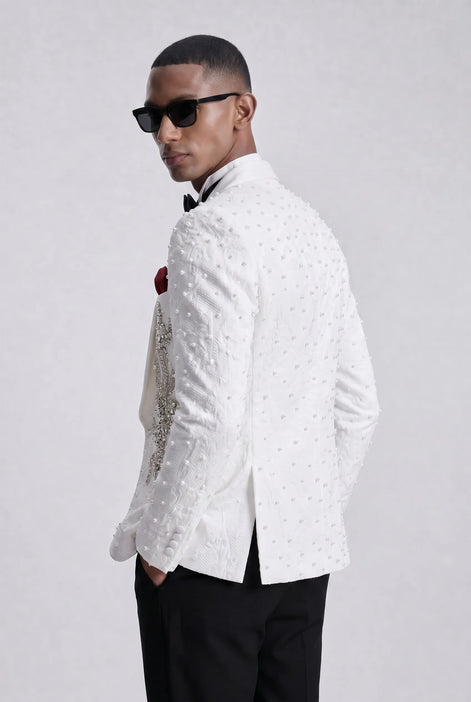 Pearl Symphony - White Pearl & Crystal Shawl 3-Piece Tuxedo