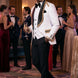 Platinum Imperial - White Gold Rose Jacquard Shawl 3-Piece Tuxedo