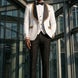 Platinum Imperial - White Gold Rose Jacquard Shawl 3-Piece Tuxedo