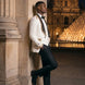 Platinum Imperial - White Gold Rose Jacquard Shawl 3-Piece Tuxedo