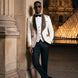 Platinum Imperial - White Gold Rose Jacquard Shawl 3-Piece Tuxedo