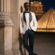 Platinum Imperial - White Gold Rose Jacquard Shawl 3-Piece Tuxedo
