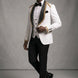 Platinum Imperial - White Gold Rose Jacquard Shawl 3-Piece Tuxedo