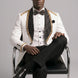 Platinum Imperial - White Gold Rose Jacquard Shawl 3-Piece Tuxedo