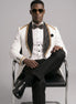 Platinum Imperial - White Gold Rose Jacquard Shawl 3-Piece Tuxedo