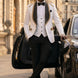 Platinum Imperial - White Gold Rose Jacquard Shawl 3-Piece Tuxedo