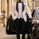 Platinum Imperial - White Gold Rose Jacquard Shawl 3-Piece Tuxedo