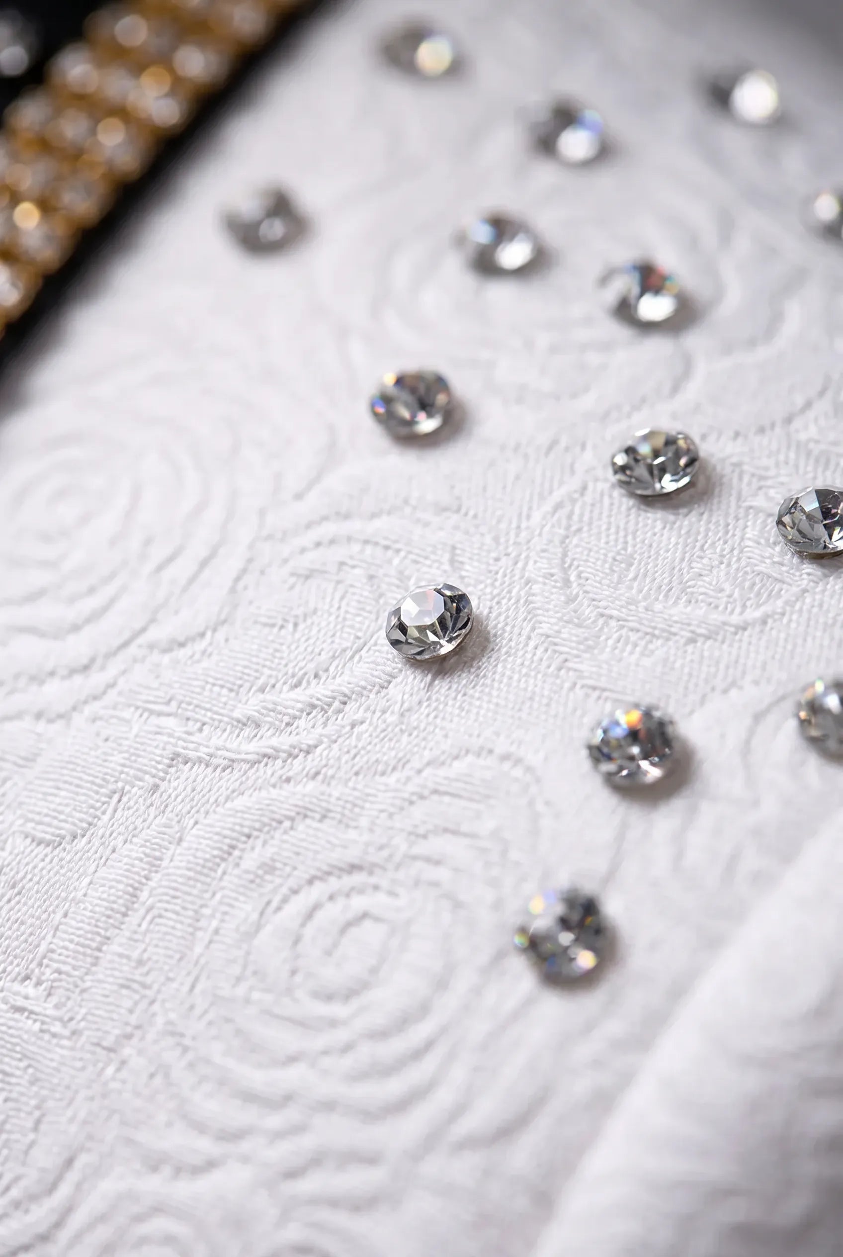 Platinum Imperial - White Gold Rose Jacquard Shawl 3-Piece Tuxedo