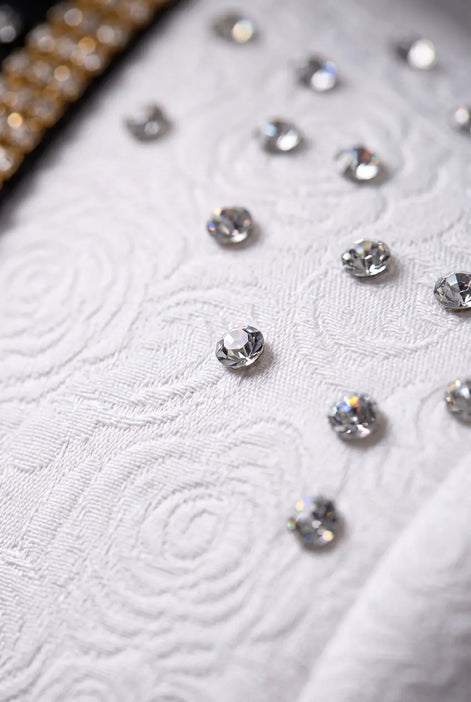 Platinum Imperial - White Gold Rose Jacquard Shawl 3-Piece Tuxedo