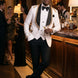 Platinum Imperial - White Gold Rose Jacquard Shawl 3-Piece Tuxedo