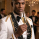 Platinum Imperial - White Gold Rose Jacquard Shawl 3-Piece Tuxedo