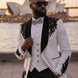 Arctic Vanguard - White & Black Wing Beaded 3-Piece Tuxedo